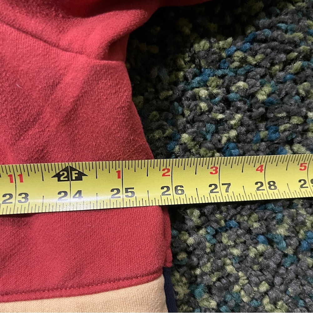 L.L. Bean Men's Navy, Red & Yellow Colorblock Pullover Sweater - Picture 6 of 7